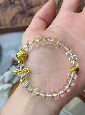 新中式国潮古法金刚杵手链牡丹花点钻陨石星球手串简约大方送女友