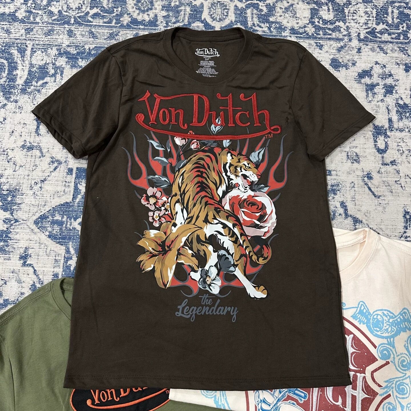 次品 凡达驰美式街头潮牌摇滚朋克骷髅金属风做旧水洗宽松短袖T恤
