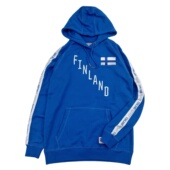 休闲运动芬兰冰球国家队刺绣串标宽松帽衫 秋冬款 加绒连帽卫衣美式