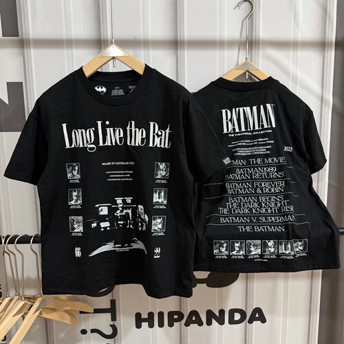 蝙蝠侠2022纪念版T恤男oldschool街头嘻哈刺绣短袖美式休闲TEE