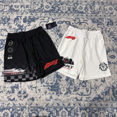 休闲短裤 F1方程式 吸湿排汗快干美式 双层网眼透气运动四分裤 赛车