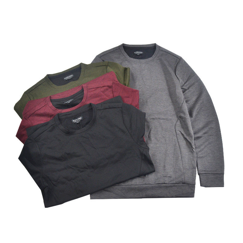 클리어런스 특가 봄 가을 얇은 스웨트 스포츠 캐주얼 속건 편안한 풀오버 탑 라운드 넥 긴팔 티셔츠 트렌디 남성