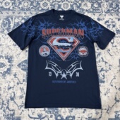 次品处理 宽松短袖 潮流漫画刺青西海岸街舞超人花体字美式 T恤大码