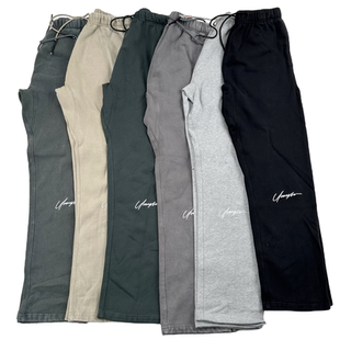 抽绳长裤 潮宽松百搭卫裤 重磅针织运动休闲男女直筒裤 瑕疵处理美式