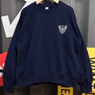 次品处理 春秋薄绒加绒宽松圆领卫衣 美式休闲落肩袖潮流外套上衣