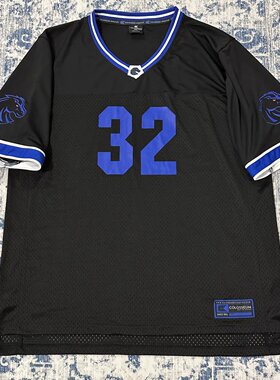 NCAA美式街舞风训练服男橄榄球服速干网眼宽松T恤数字号码V领短袖