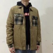 外套古着vintage美式 复古灯芯绒衬衫 男潮cityboy拉链外套工装 衬衣