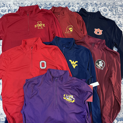 春秋薄款投篮服半拉链长袖NCAA联盟吸汗透气速干宽松篮球运动T恤