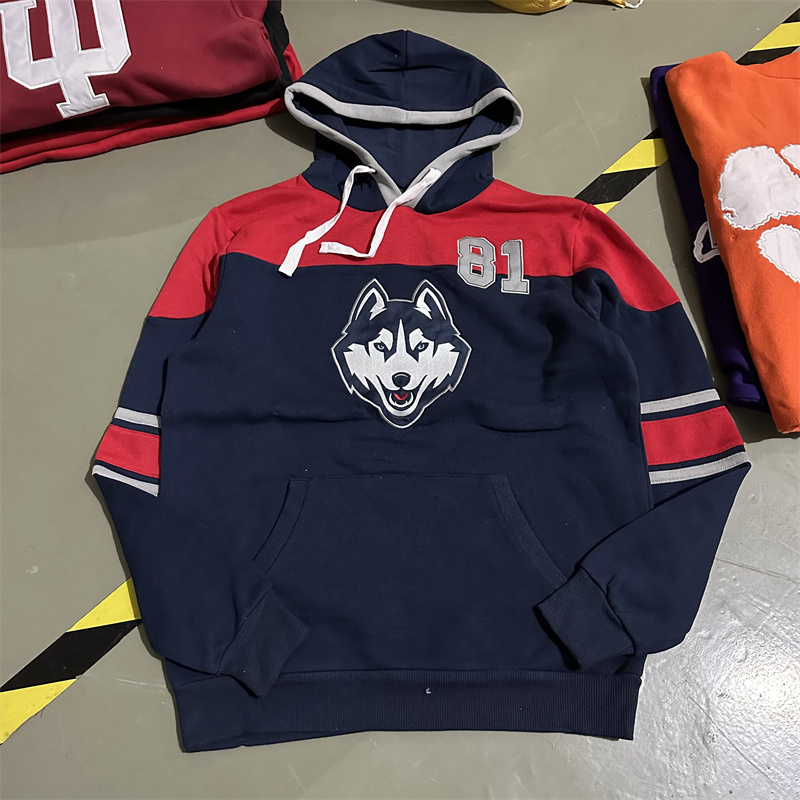 NCAA刺绣潮流美式休闲跳舞篮球运动连帽卫衣BBOY宽松hiphop帽衫