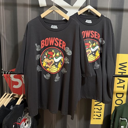 次品 大码超级玛丽大魔王库巴卡通圆领短袖oversize宽松慵懒风T恤