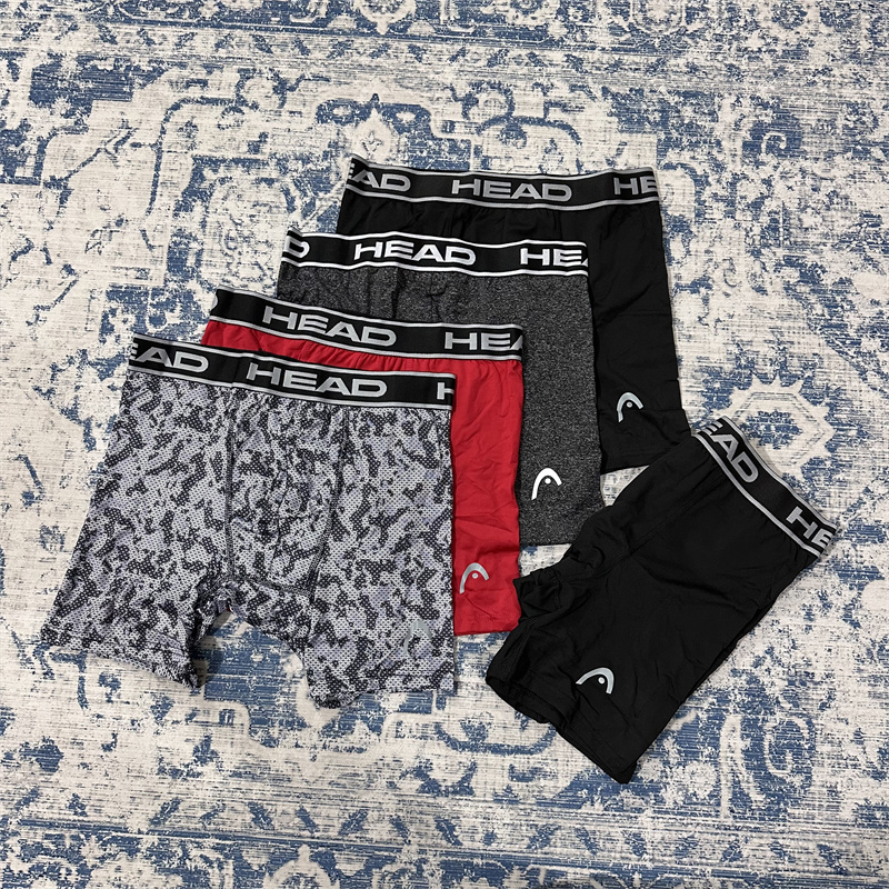 5条装冰丝男士内裤加长款防磨腿运动跑步透气大码薄款平角裤衩