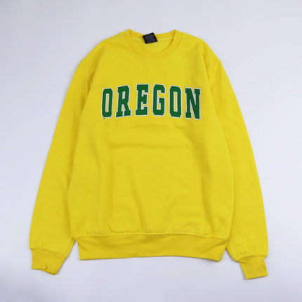 NCAA刺绣圆领套头上衣男oversize宽松潮流古着vintage百搭卫衣女