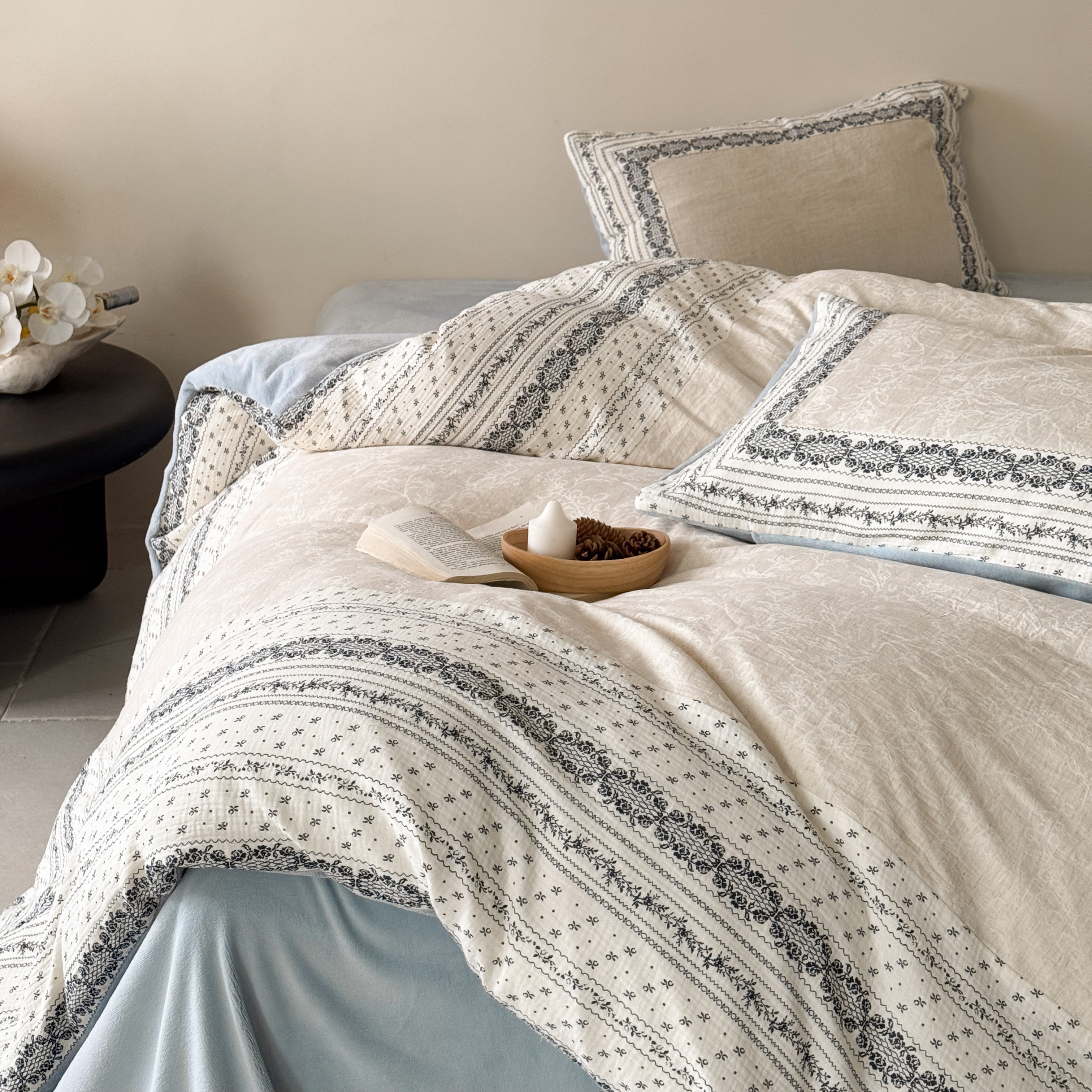 法式牛奶绒棉麻四件套秋冬保暖