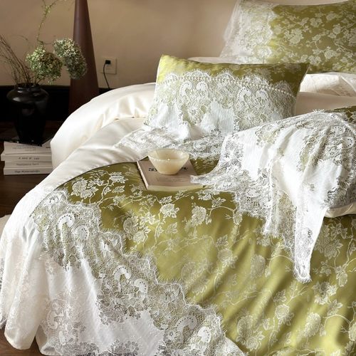 夏季法式兰精天丝床上四件套提花