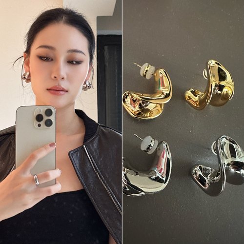 方圆脸贴面耳耳环夸张耳饰女