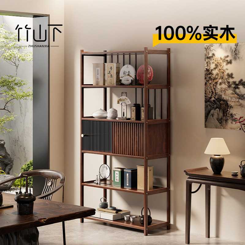 实木博古架2025新款茶柜置物架中式茶具多宝阁客厅茶壶展示柜