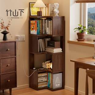 实木转角手办柜书架陈列展示柜家用客厅落地模型积木儿童收纳柜子