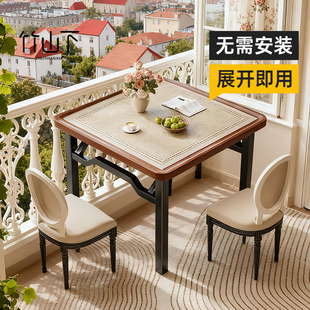 折叠桌子阳台四方桌简易茶桌两用吃饭桌子2025新款现代简约小方桌
