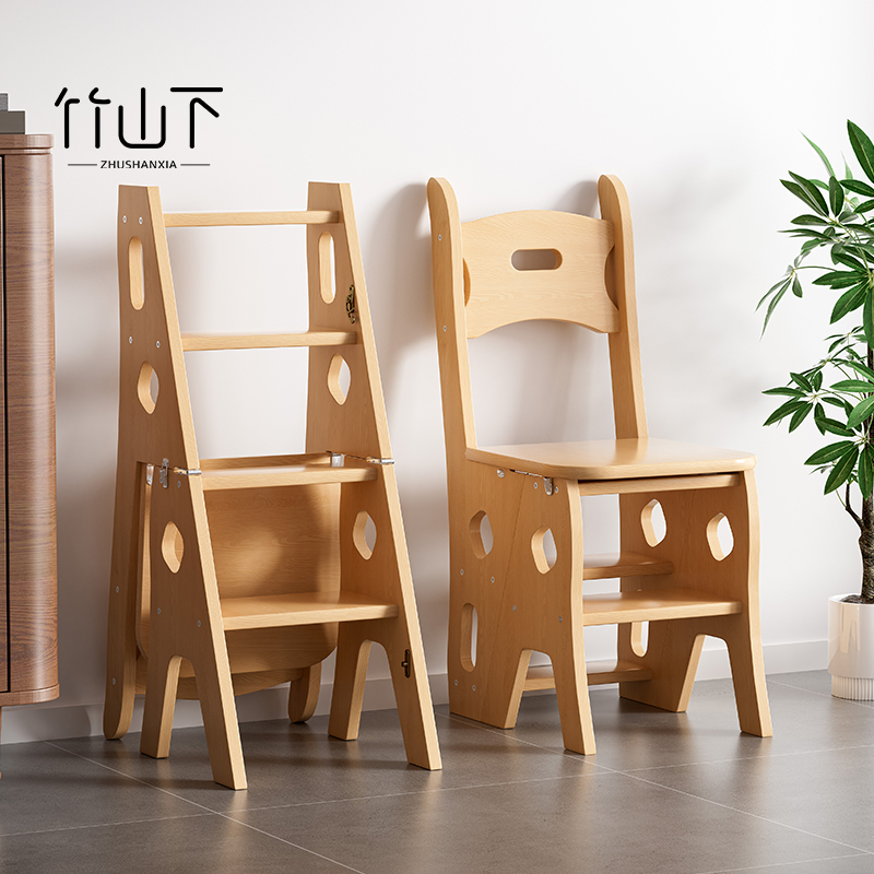 实木梯椅家用椅折叠伸缩两用梯凳