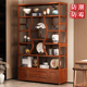 博古架新中式 现代简约茶水柜木格架茶叶置物收纳层架子展示柜多宝