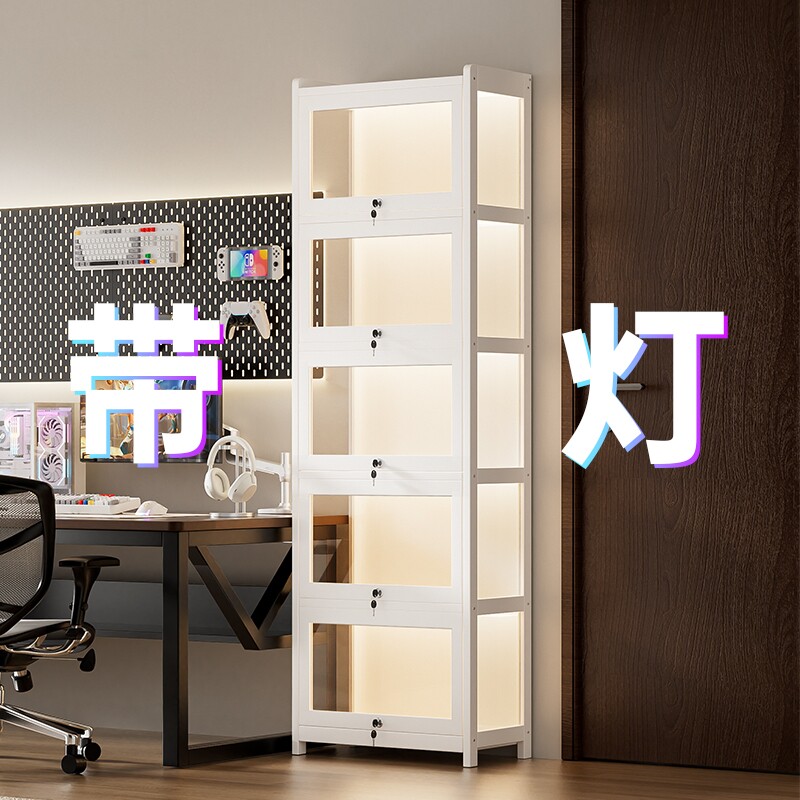 手办展示柜透明带灯亚克力展示盒图片