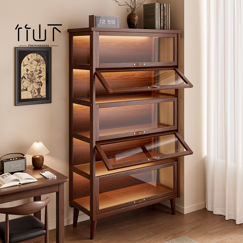 【进口实木】防尘书柜中古展示柜