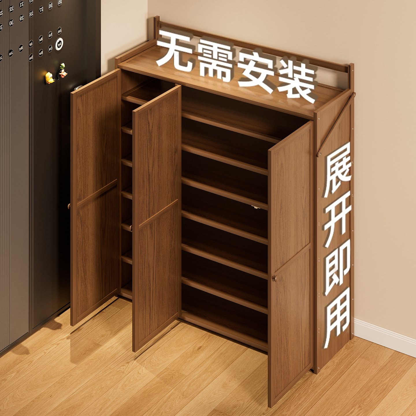 折叠鞋柜免安装家用门口多层图片