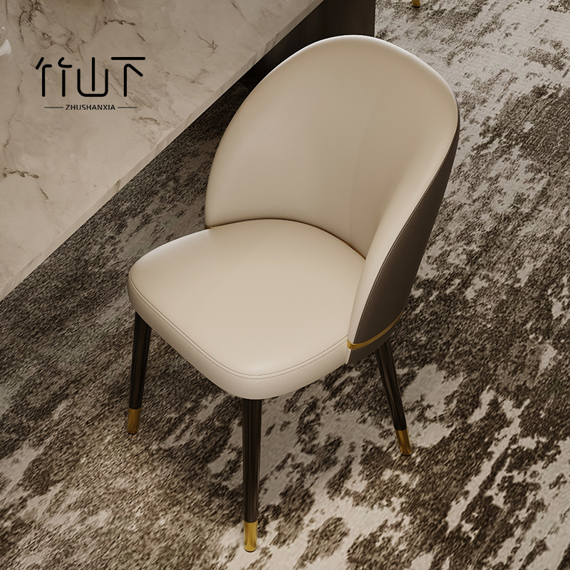 意式极简轻奢高级感餐椅设计师梳妆台靠背椅现代简约家用餐桌椅子