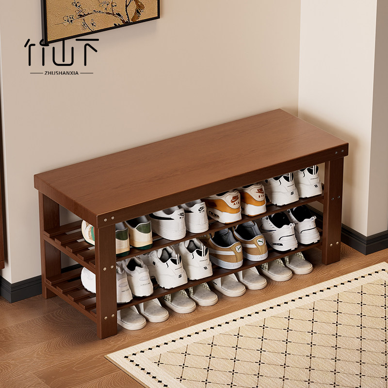 鞋架入户门换鞋凳门口家用多层小窄新款楠竹不占地方儿童简易鞋柜,住宅家具,鞋架,淘宝优惠券,粉丝福利购,淘宝优惠卷