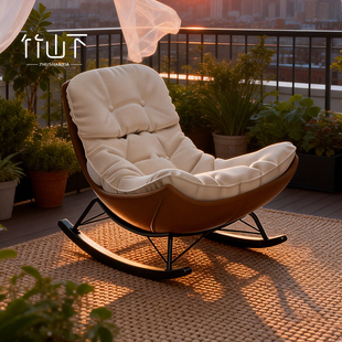 阳台懒人椅家用休闲摇摇椅晒太阳可成人睡觉坐睡两用沙发单人躺椅