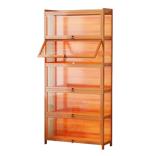 带锁书柜带柜门防尘儿童客厅家用书架落地置物一体靠墙储物收纳柜