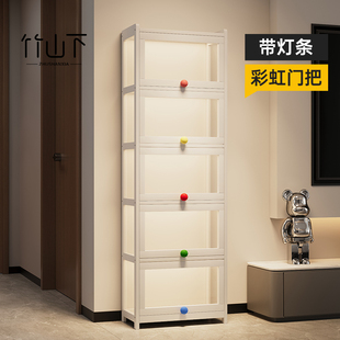 带灯手办展示柜亚克力透明防尘多层置物架家用客厅落地货架陈列柜