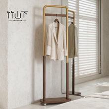 落地式挂衣架小型移动家用卧室2025新款中古风实木衣帽架次净衣架