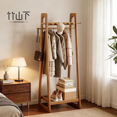 实木挂衣架落地式家用卧室衣帽架