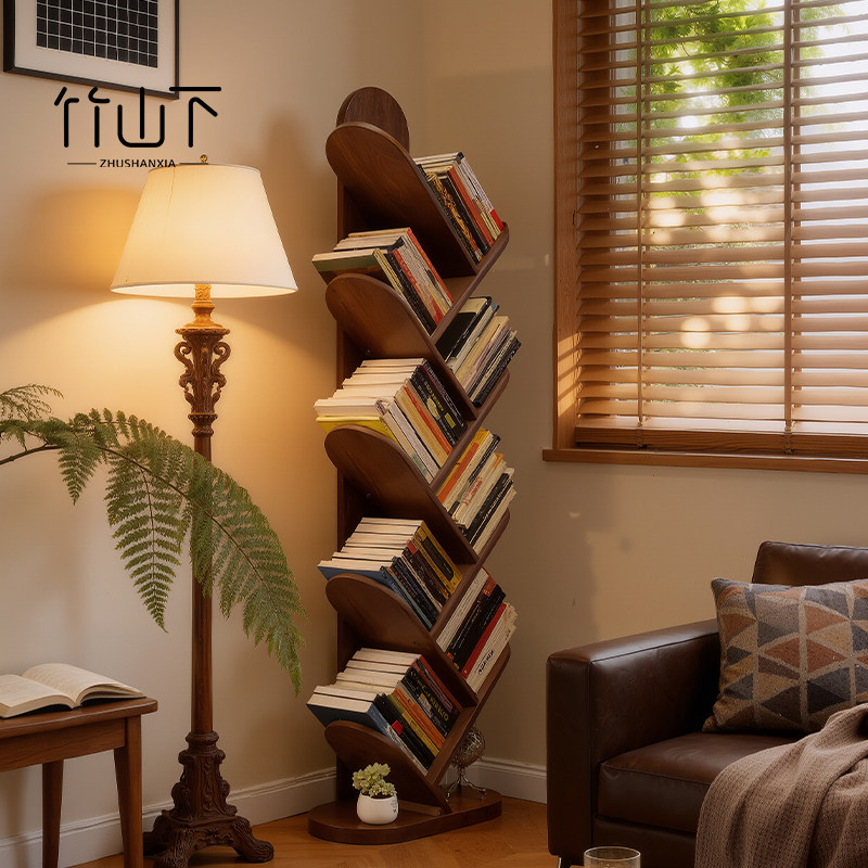 实木书架落地置物架一体靠墙书柜储物柜不占地方儿童绘本架展示柜,住宅家具,书架,淘宝优惠券,粉丝福利购,淘宝优惠卷