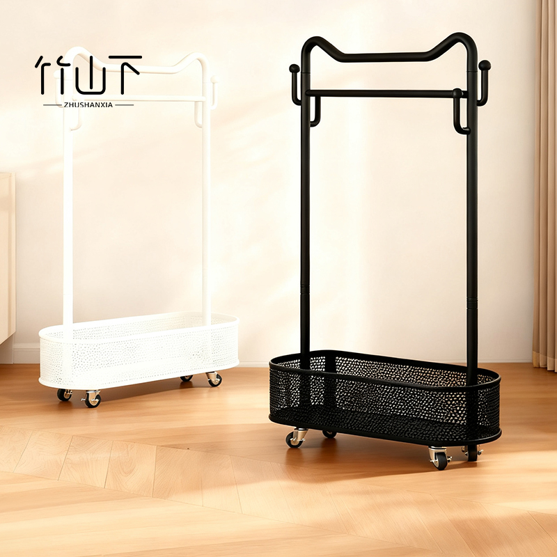 落地挂衣架卧室新款不占空间可移动金属衣帽架衣服置物架次净衣架