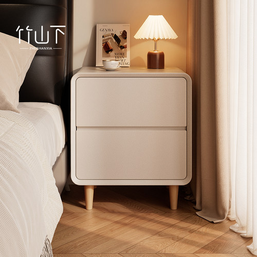 床头柜小型实木家用卧室2025爆款奶油风高级感收纳置物床边侧边柜