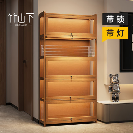 痛柜手办柜模型亚克力玻璃柜透明积木落地带灯玩具儿童包包展示柜