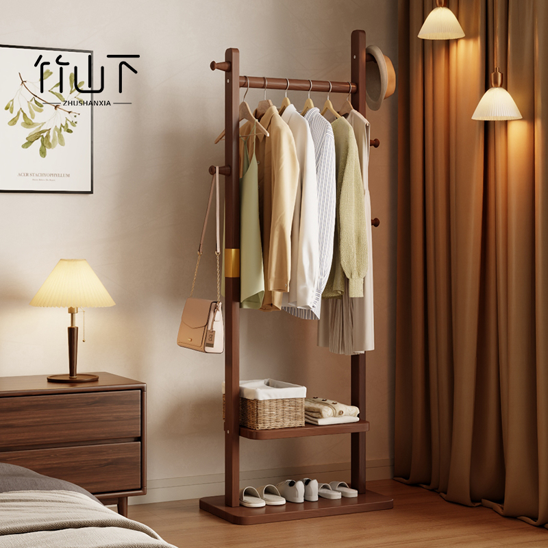 【品质实木】实木黄铜衣帽架