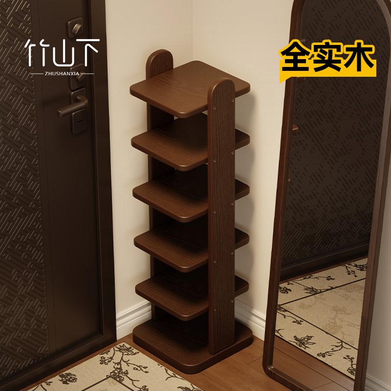 鞋架子家用门口多层实木入户门小窄门口儿童结实耐用楼道简易鞋柜