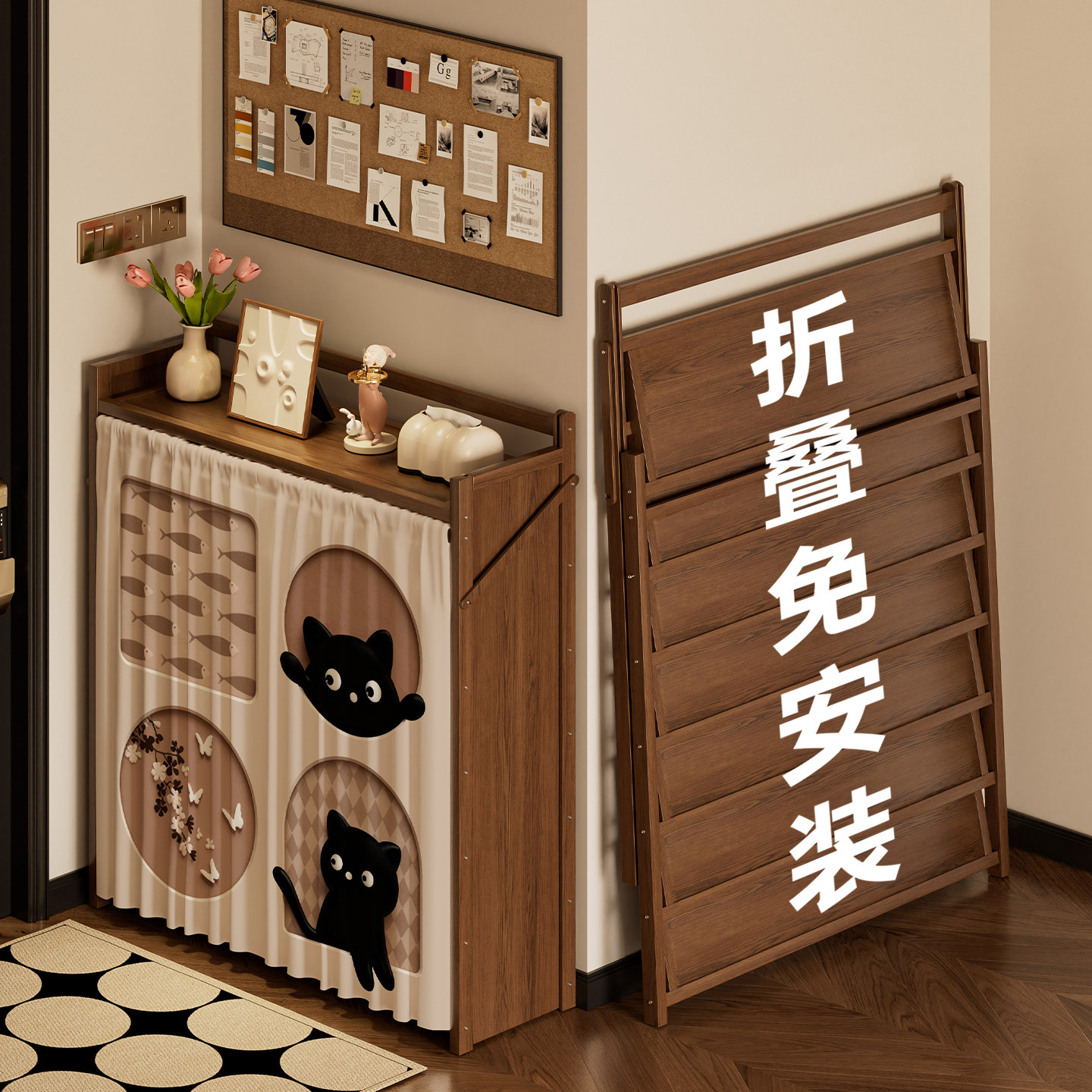 【免安装】折叠鞋架展开即用图片