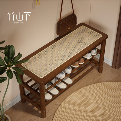 藤编凳面换鞋凳藤编加宽凳子