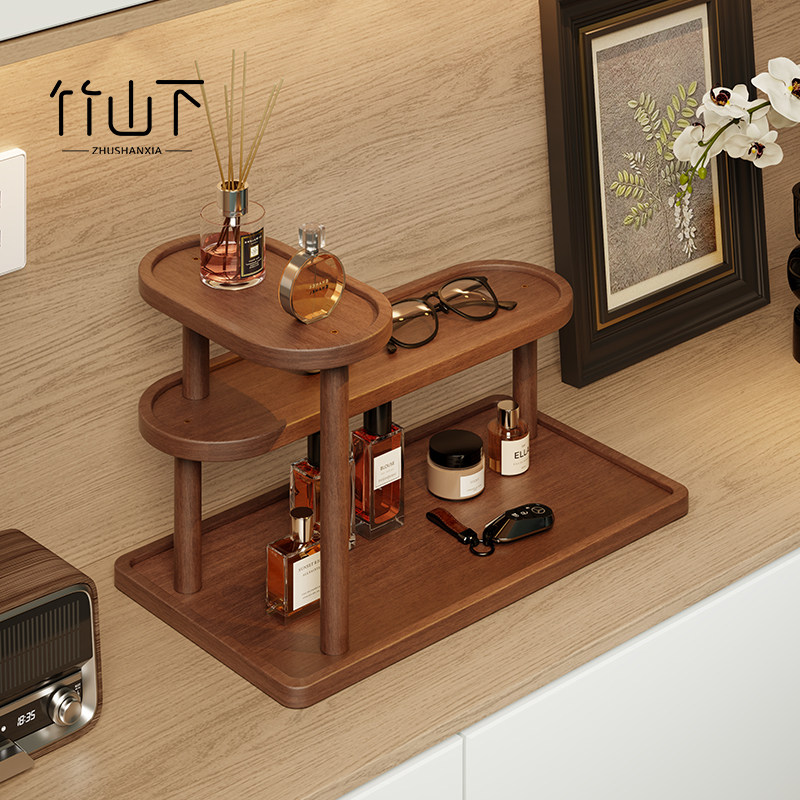 桌面置物架入户玄关多层实木摆件复古台面收纳美妆架香薰香水架子,住宅家具,搁板/置物架/家用陈列架,淘宝优惠券,粉丝福利购,淘宝优惠卷