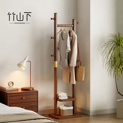 挂衣架卧室落地小空间实木衣帽架