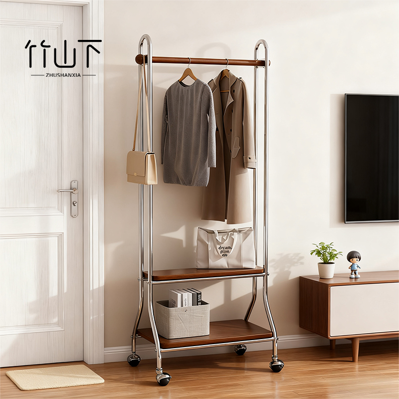 落地挂衣架卧室可移动金属衣帽架简约次净衣架不占空间衣服置物架