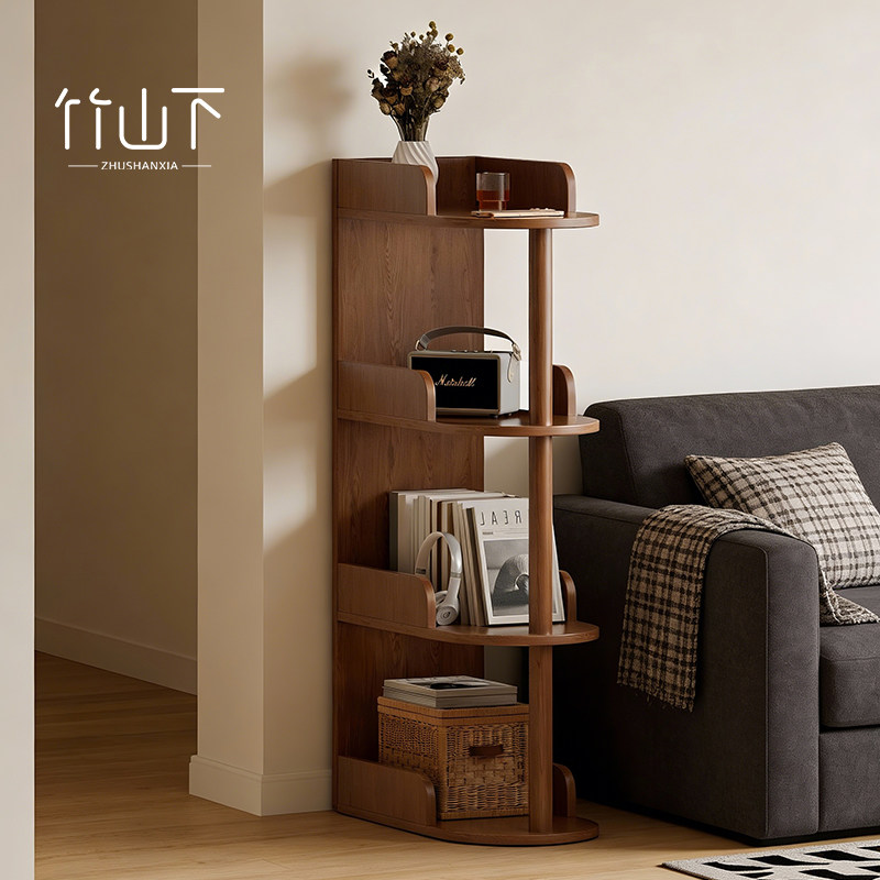 沙发边几家用客厅侧边柜简易超窄小型创意迷你收纳实木床头置物架