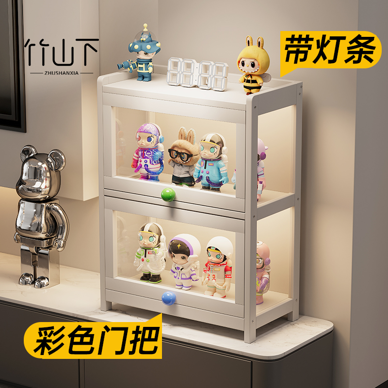 手办展示柜透明带灯亚克力展示盒