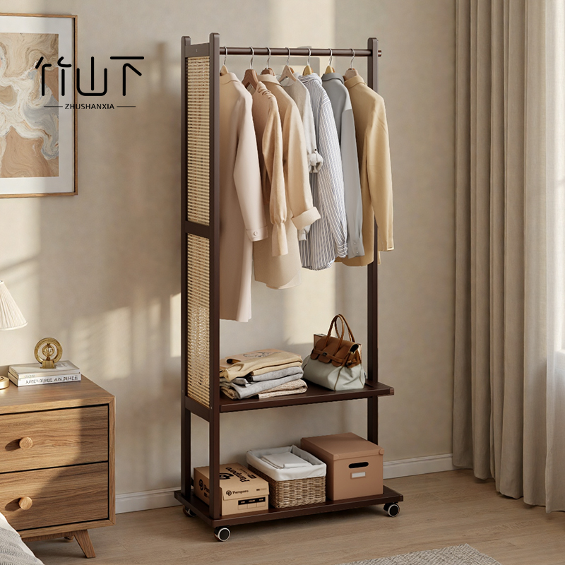 【中式美学】实木可移动衣帽架