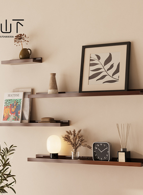 墙上置物架桌面门后挂墙窄边长条层板免打孔沙发实木玄关一字隔板