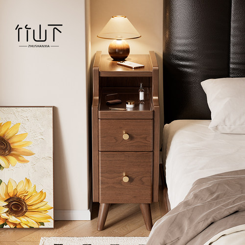 【品类热销】实木极窄超薄床头柜